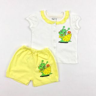 đồ bộ sơ sinh tay ngắn bé gái cổ bèo s1-5