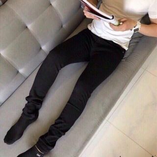 Jeans Skinny Đen Trơn Nam HQ
