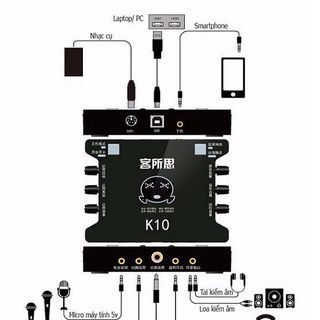 Sound card XOX K10 chuyên dùng cho hát live thu âm