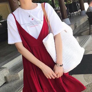 set áo trắng yếm đỏ