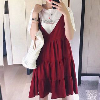 set áo trắng yếm đỏ