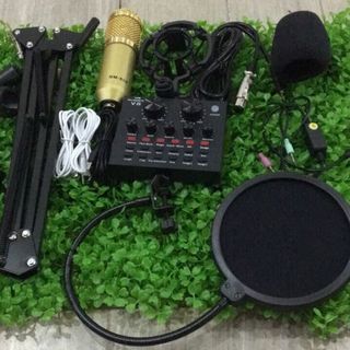 Bộ Combo Micro Thu Âm BM800 Sound Card V tieng anh Dây Livestream Kẹp Đỡ Để Bàn Và Màng Lọc giá sỉ