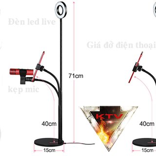 Giá đở livestream 3 trong 1 có led điều chỉnh ánh sáng
