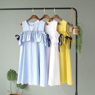 Đầm babydoll ruy băng