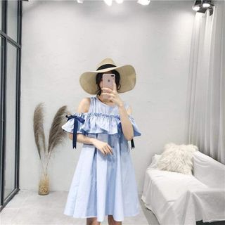 Đầm babydoll ruy băng