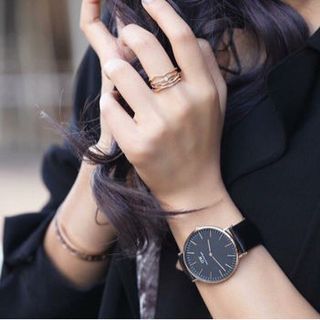 Đồng hồ Dww da máy nhật máy vàng