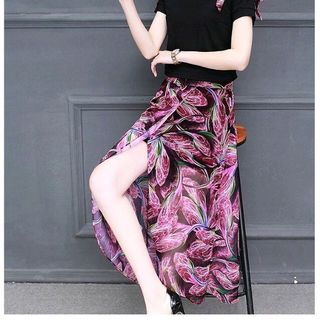ĐẦM XÒE THUN PHỐI TÙNG VOAN XẺ TÀ