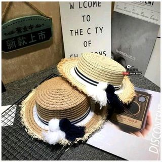 nón rơm phối tua rua NON04