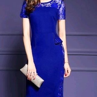 ĐẦM ÔM PHỐI REN THÊU HOA EO CÁCH ĐIỆU