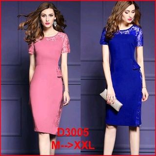 ĐẦM ÔM PHỐI REN THÊU HOA EO CÁCH ĐIỆU