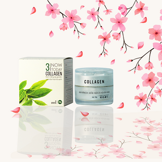 kem trắng da giữ ẩm ngăn ngừa lão hóa trà xanh Now Today Collagen 5 trong 1 -20g