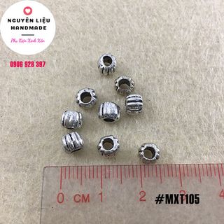 Mặt xi trắng hạt xỏ cong loại nhỏ - Bịch 10gr 26 cái giá sỉ