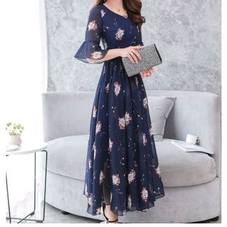 ĐẦM MAXI XÒE TAY LOE