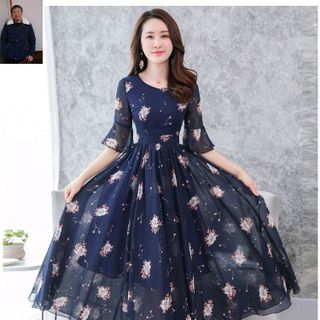 ĐẦM MAXI XÒE TAY LOE