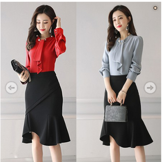 Set váy ống kèm áo cách điệu M L XL - HT1801 - DS