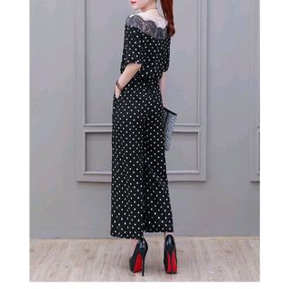 Jumsuit Chấm Phối Ren