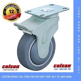 Bánh xe cao su Colson có khóa càng nhựa y tế phi 75 x 32 giá sỉ