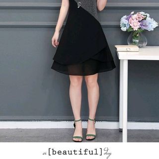ĐẦM SUÔNG KIM TUYẾN PHỐI VOAN KÈM PHỤ KIỆN