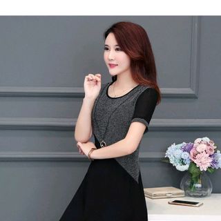 ĐẦM SUÔNG KIM TUYẾN PHỐI VOAN KÈM PHỤ KIỆN