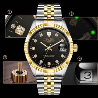 Đồng hồ nam cơ Tevise 629 máy Automatic dây thép đặc