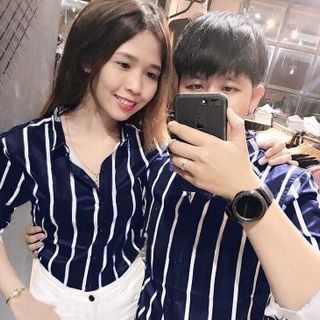 ÁO SƠ MI KA TÊ LỤA SỌC ĐỨNG