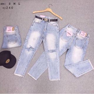 QUẦN BAGGY JEAN RÁCH HAI ĐƯỜNG