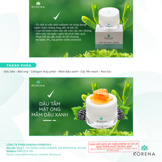 Kem trị nám Anti Melasma Cream Korena