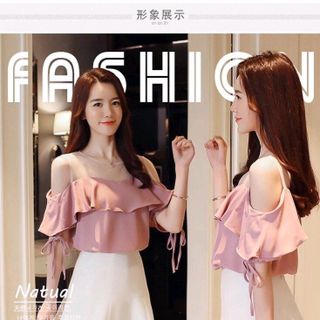 ÁO KIỂU HỞ VAI PHỐI VOAN LƯỚI