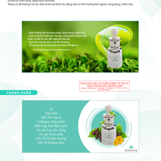 Serum dưỡng trắng và trẻ hóa da Whitening Serum Korena