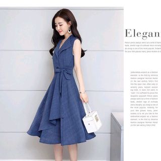 ĐẦM XÒE CỔ BỂ CỘT EO NƠ