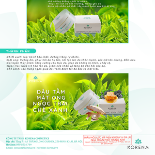 Kem dưỡng trắng da toàn thân Whitening Body Lotion Korena
