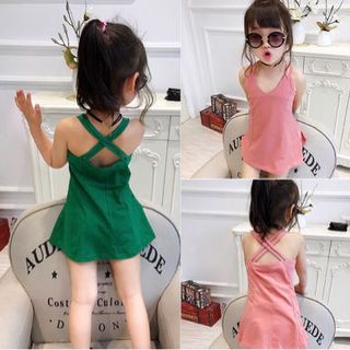 Đầm 2 dây cho bé gái
