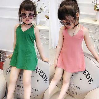 Đầm 2 dây cho bé gái