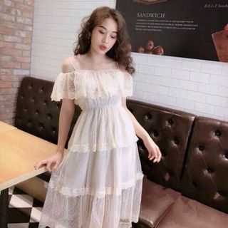 ĐẦM XÒE REN BI TRỄ VAI QC