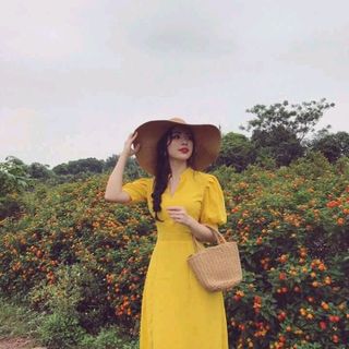 ĐẦM XÒE VINTAGE NHÚN TAY QC