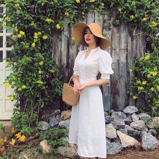 ĐẦM XÒE VINTAGE NHÚN TAY QC