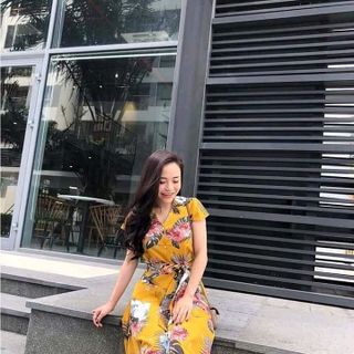 ĐẦM XÒE HOA CỘT NƠ EO QC