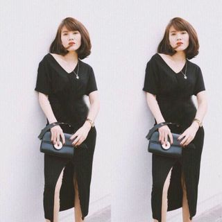 Đầm thun xẻ