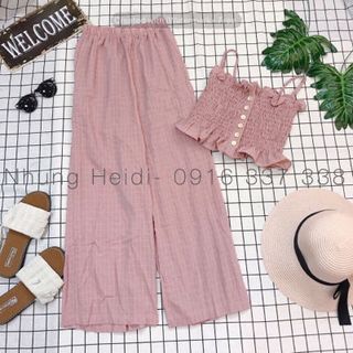 Set áo nhíu thun quần cưng xỉu