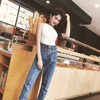 Sét quần baggy jean và áo 3 lỗ