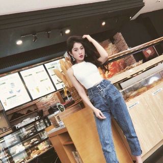Sét quần baggy jean và áo 3 lỗ