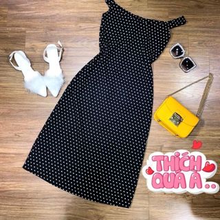 Đầm 3 lỗ chấm biđầm maxi chấm bi