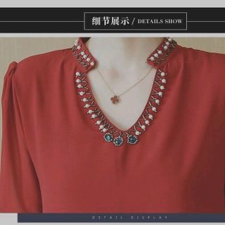 ĐẦM SUÔNG CỔ ĐÍNH PHỤ KIỆN