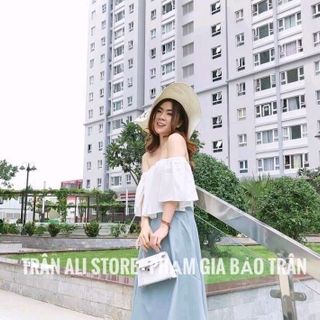 SET ÁO TRỄ VAI NHÚN CHÂN VÁY QC