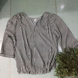 Áo Cổ Tim Sọc Nhỏ