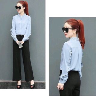 ÁO CỔ TRỤ KẾT HẠT TAY PHỐI BÈO