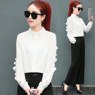 ÁO CỔ TRỤ KẾT HẠT TAY PHỐI BÈO