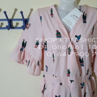 BỘ JUMPSUIT LIỀN QUẦN NGẮN HOẠ TIẾT HOA XƯƠNG RỒNG