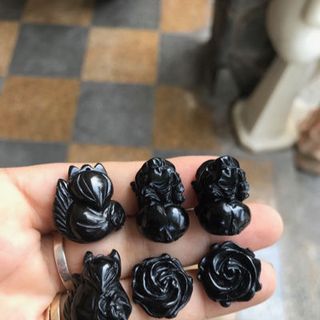 HỒ LY Tỳ Hưu HOA MẪU ĐƠN ĐÂ OBSIDIANS thiên nhiên