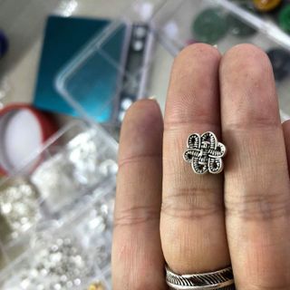 Combo 2 Charm bạc 925 nút đồng tâm - MSP 796
